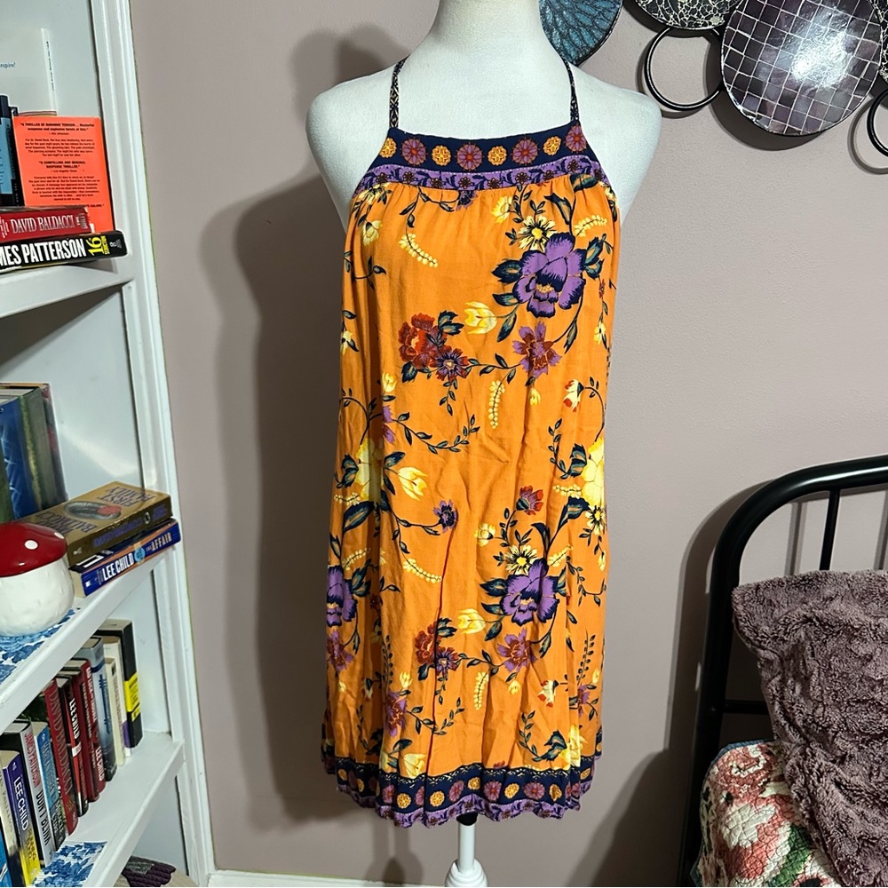 Anthropologies Ecote Gigi Mixed Print T-Back Frock Dress